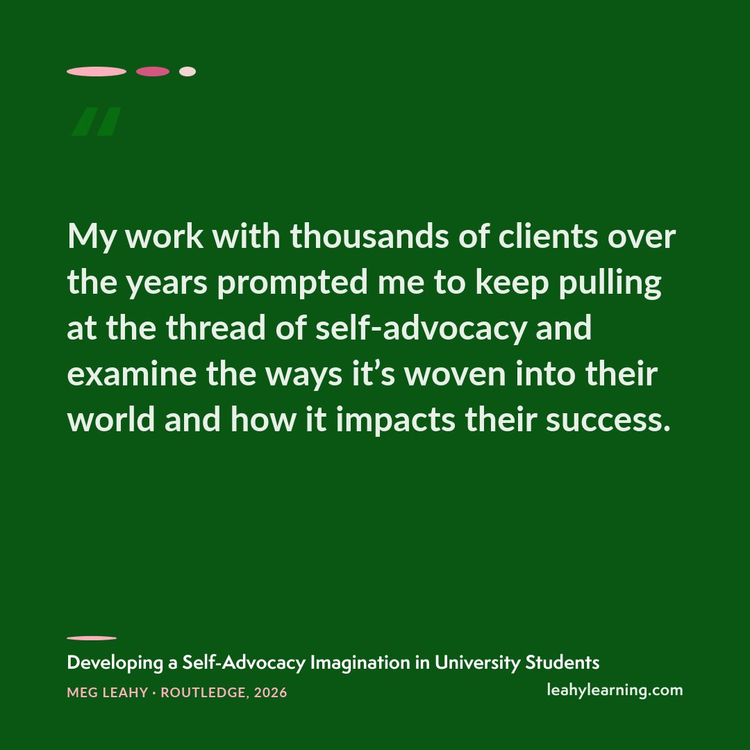 insideADHD's tweet photo. My latest book, out now @routledgebooks  is the result of my work with thousands of clients over the years. That work prompted me to keep pulling at the thread of self-advocacy and write about the ways it’s woven into students' world and how it impacts their success. https://t.co/T2oHasXToJ