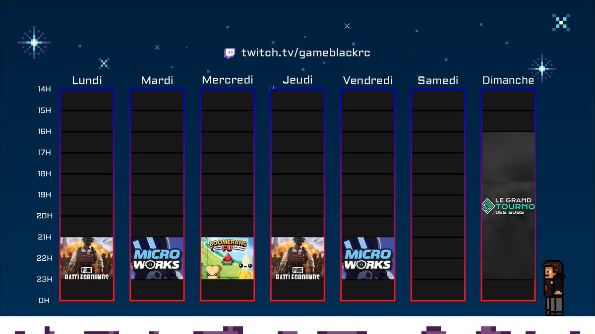 GameBlackYT2's tweet photo. Planning du 05/10/2026 au 11/10/2026 :  
Dernière semaine de train avant le tournoi dimanche à 16H !
On fera sûrement autre chose samedi comme du Valorant, Among us ou Minecraft https://t.co/jcoibRBMg3