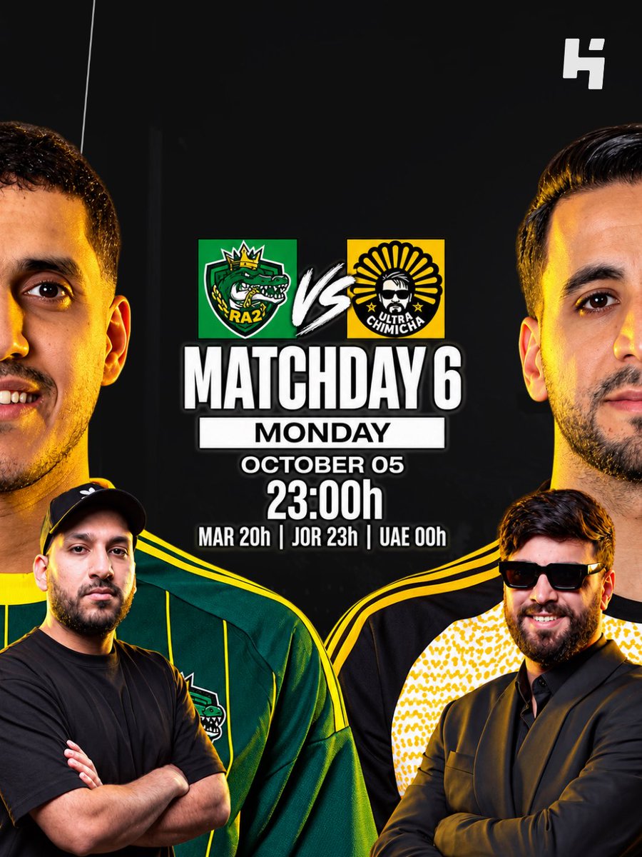 HypeCastSA's tweet photo. ⚽️ | RA2 × ULC
خامس وآخر مواجهات اليوم ضمن الجولة السادسة من Kings League MENA، الساعة 11:00 مساءً 🔥
مين يحسم المواجهة الاخيرة؟
#HypeCast #KingsLeagueMENA #RA2 #ULC https://t.co/mr4iCvjA71