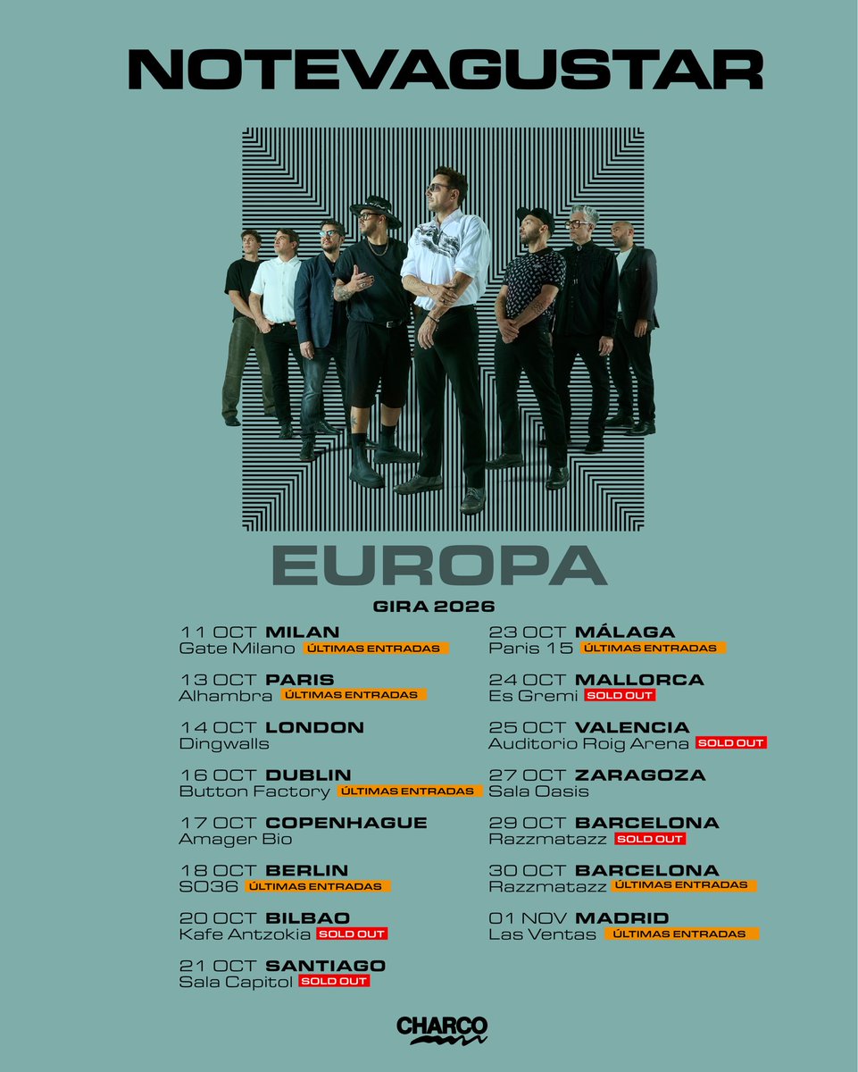 ntvgoficial's tweet photo. ENTRADAS AGOTADAS PARA LOS SHOWS EN VALENCIA Y SANTIAGO DE COMPOSTELA!!! 🙌🔥🤘 Gracias!! Ya no queda nada!! Se viene la gira por Europa y quedan muy pocos lugares disponibles! No digan que no avisamos! 😉

🎫 Tickets e info: https://t.co/bkRPXphVkJ https://t.co/MEMLFf0ZPM