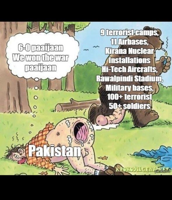 RobinSinh9's tweet photo. @SlayerBhai44182 @Pak1stTeam Paijaan they bombed our capital 😢 just lost a few jets but we were bombed across the country! https://t.co/7Y6BB9yo2K