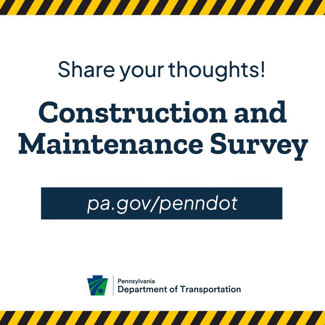 RepShusterman's tweet photo. PennDOT wants to hear from you! Share your thoughts on current and proposed construction and maintenance activities by 10/20. Your feedback in this annual survey helps them find ways to learn and improve.

Take the 17-question survey here: https://t.co/0cWGHXBUFw https://t.co/pWhhkXiZ6I