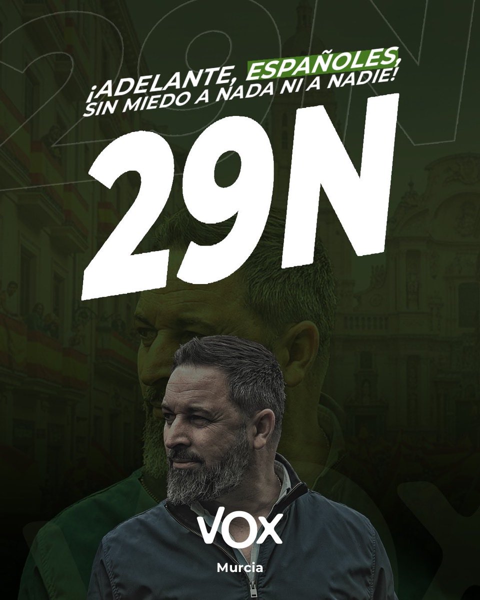 Vox_Murcia's tweet photo. ¡ES LA HORA!

🇪🇸29N https://t.co/yAj519Zxkj