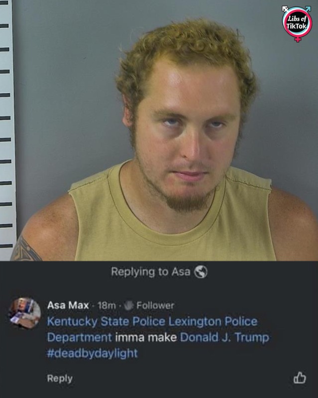 libsoftiktok's tweet photo. BREAKING UPDATE: Jonathan Maxwell Ryan has been ARRESTED in Kentucky for Terroristic Threatening after we exposed him for threatening to kiII President Trump.

FAFO! https://t.co/rWwwmCZ5cJ