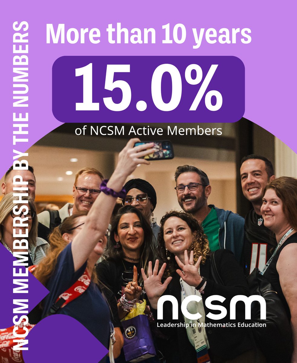 MathEdLeaders's tweet photo. More than 10 years?! 🎉 

We are grateful for our longtime members who have spent more than a decade learning, leading, sharing, and strengthening the NCSM community. 💜

10+ year members, drop a ⭐ in the comments! 

Grow with NCSM for years to come: https://t.co/39XXCdTnBk https://t.co/6u5jkdKSvD