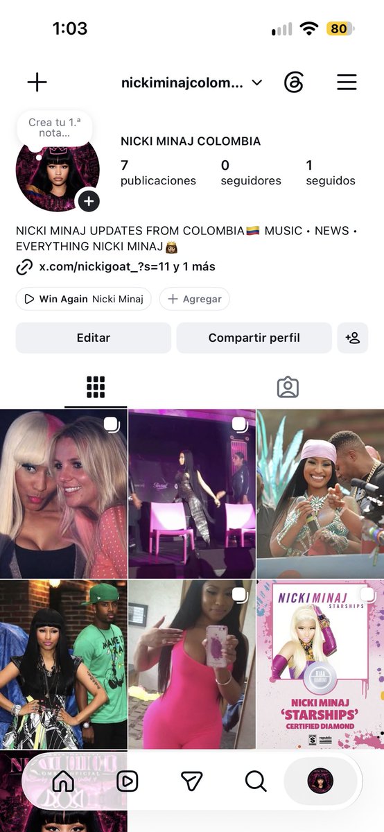 NICKIMINAJ_COL's tweet photo. BARBZ! 👑🇨🇴 We’re officially on INSTAGRAM!👸🏽🥳

Follow @nickiminajcolombiaa for verified Nicki Minaj news, updates, photos, throwbacks, achievements and more. 💗

LINK: https://t.co/PNcKktAt0M

Follow us &amp; show the Queen some love! 👑 https://t.co/Nzvr3LjJDg