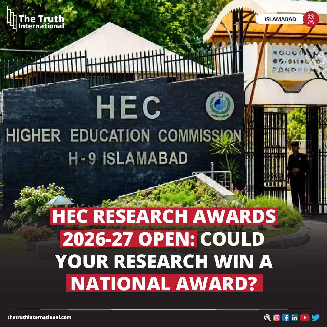 ttimagazine's tweet photo. HEC Research Awards 2026-27 Open: Could Your Research Win a National Award?

READ MORE: https://t.co/h2RDYAg10d

#HEC #ResearchAwards202627 #Open #Research #Win #NationalAward #TTI https://t.co/CFi9pcFqNi
