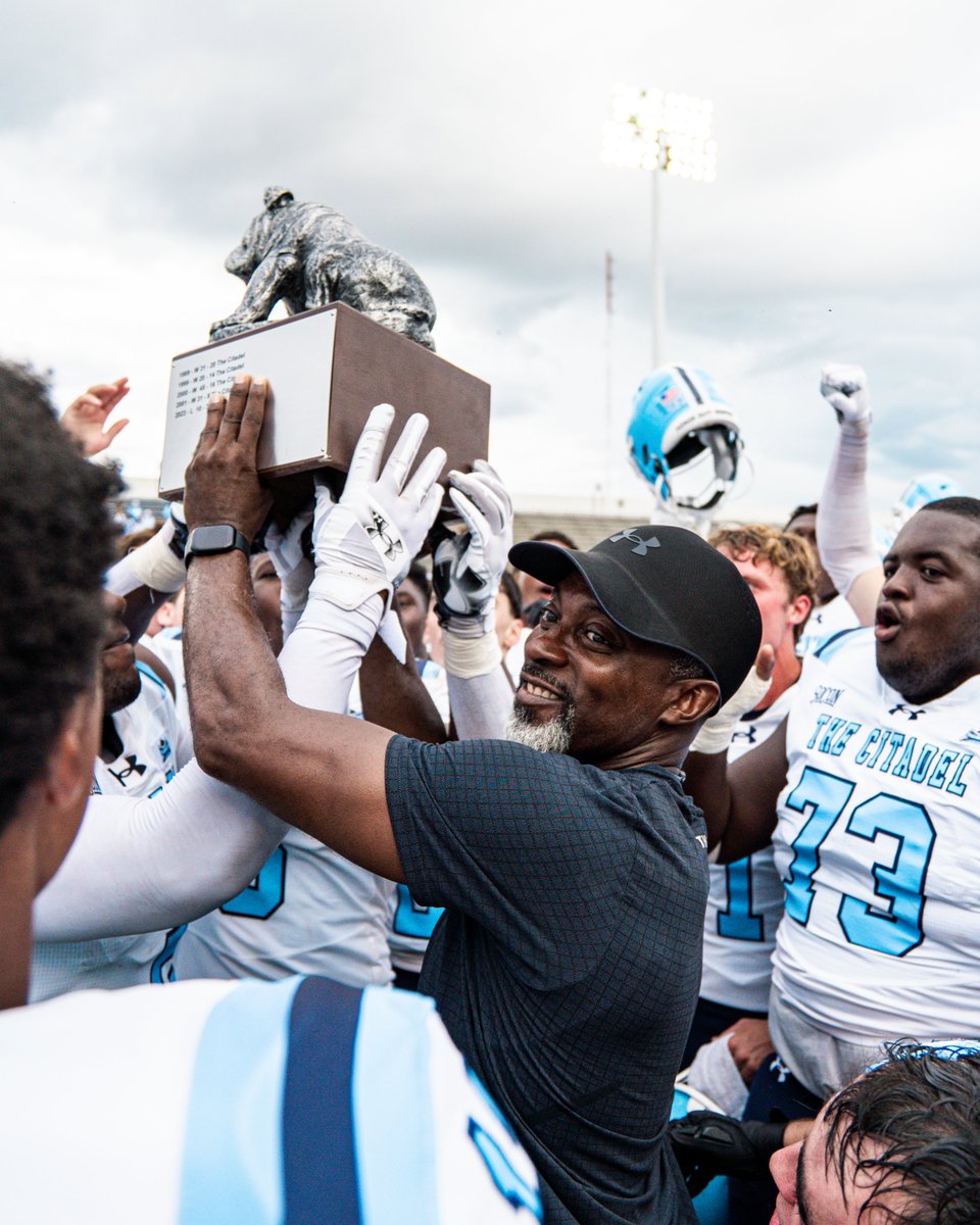 CitadelFootball's tweet photo. Happy 50th birthday to our fearless leader -- head coach @KoachDrayton 🫡🎉

#FireThoseCannons https://t.co/YBRPCyITYt