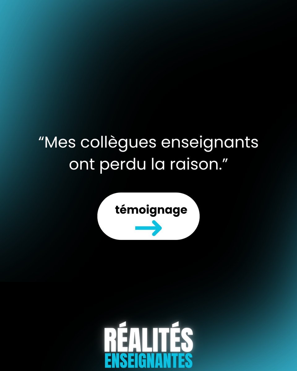 RealEnseignante's tweet photo. 🔵 Témoignage : "Mes collègues enseignants ont perdu la raison." ⬇️ https://t.co/ZIYytD0WCc