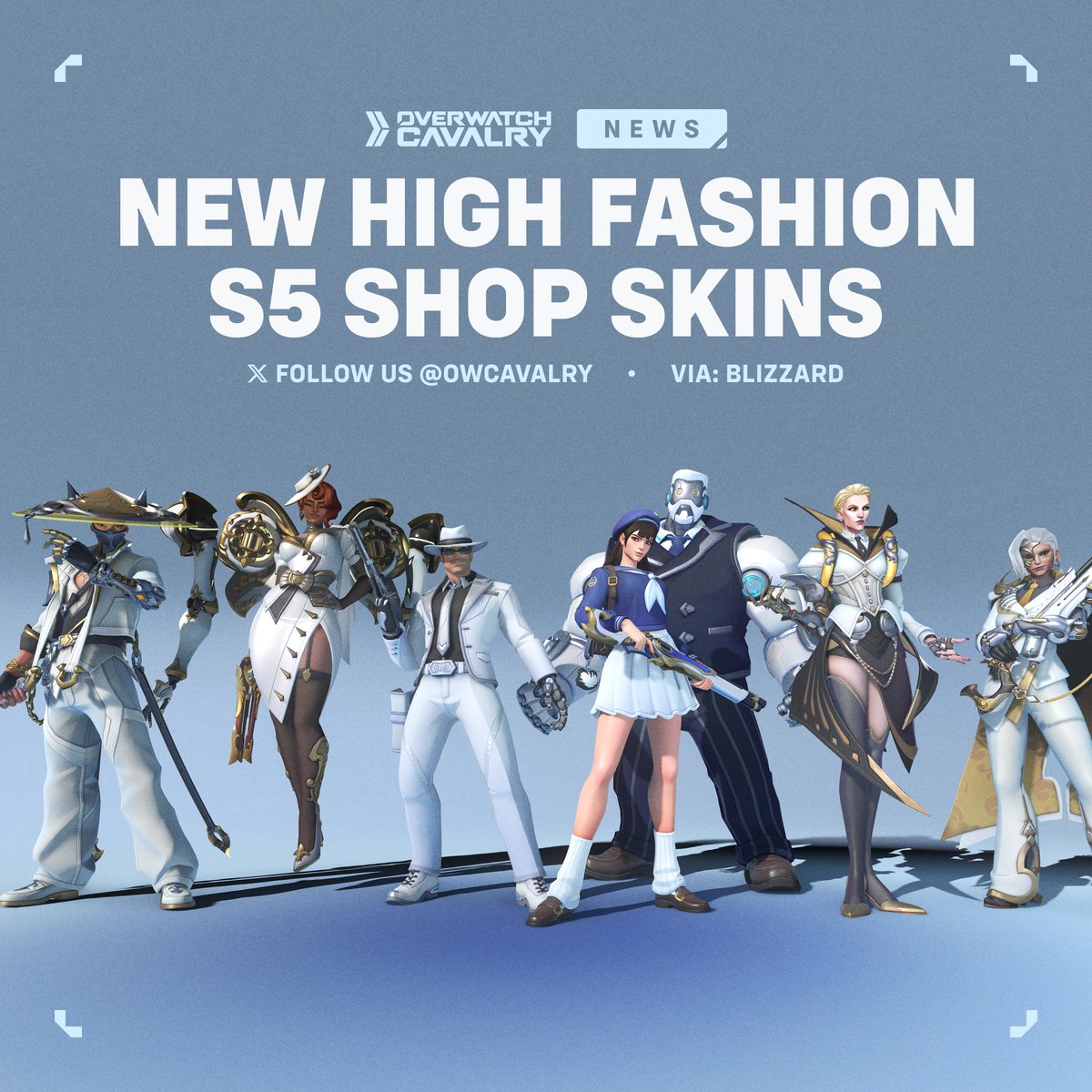 OWCavalryBR's tweet photo. Novo Bundle na Loja de #Overwatch: High Fashion 💰

Contendo skins pra Mizuki, Domina, Cassidy, Ashe, Moira, e Ana.

🗓️ Disponivel na Temporada 5. https://t.co/GINjEw5UID