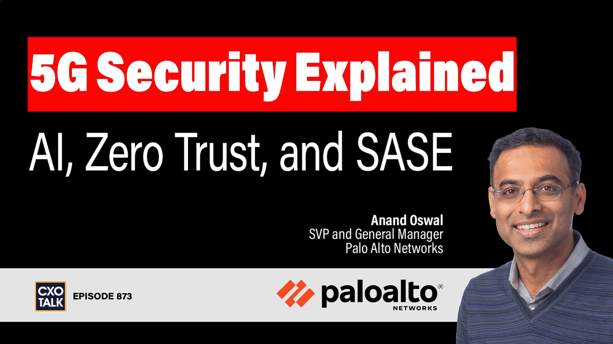cxotalk's tweet photo. Here's the podcast of @AOswal1234 when he was EVP @PaloAltoNtwks talking to @mkrigsman about how #5G’s convergence w #AI drives biz transformation, but increases the cyber attack surface, making security complex.
https://t.co/C3SxhHZM7a
#CXOTalk
#IT #CSO #Networks #Connectivity https://t.co/k0R6qzBnPj