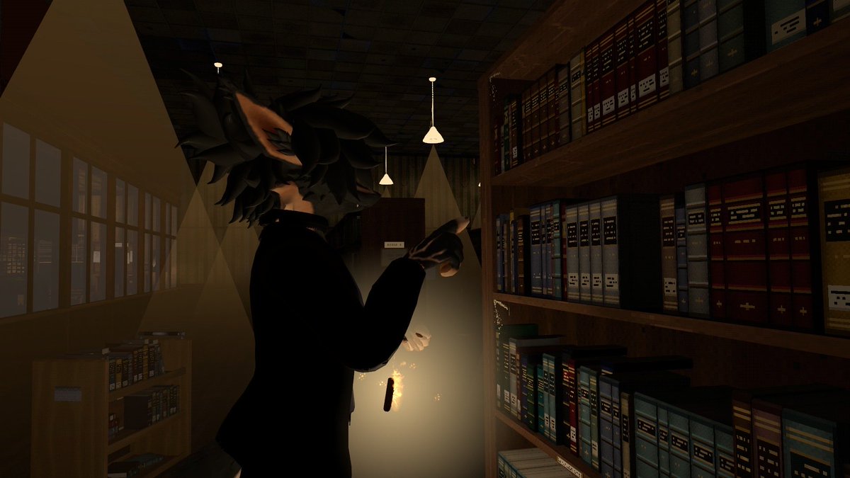 Adam_Mario1's tweet photo. Just tried to find a good book to read but then the librarian wanted me gone…💜
#furry #furryvrchat #books #Libarey #horror #scary #lantern https://t.co/Olw85jV3W1