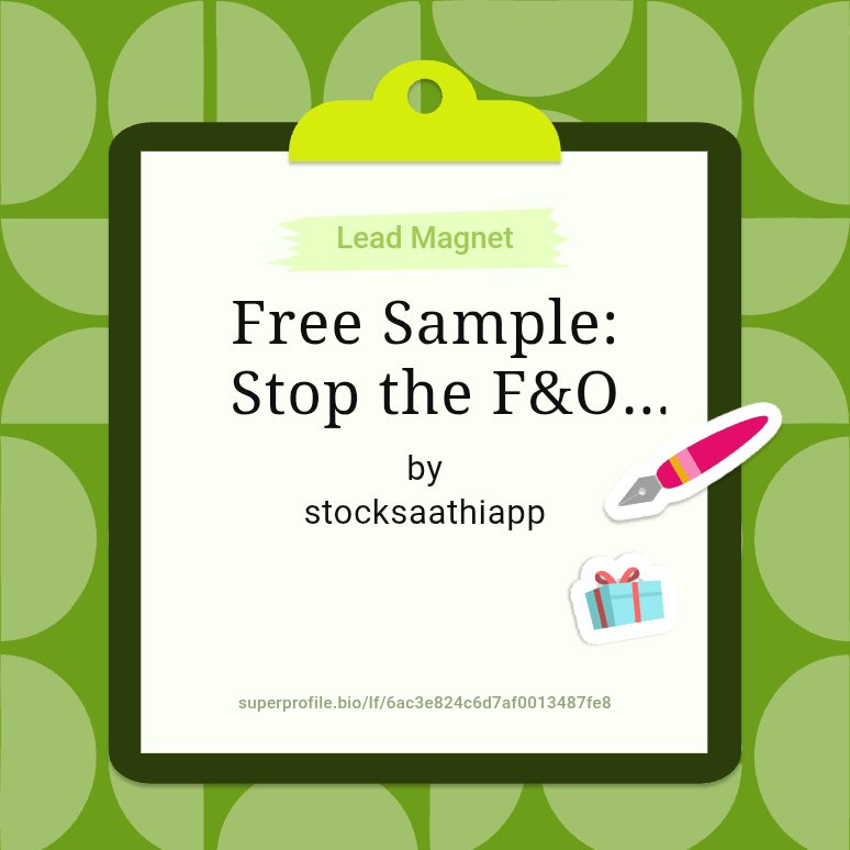 TrendMatrixPro's tweet photo. Hey!

I've created a form titled "Free Sample: Stop the F&amp;O Bleed Ebook" on SuperProfile through the Lead Magnet app.

If this applies to you, please fill it out here:

https://t.co/0pQMAMQYaf

#SuperProfile #LeadMagnet https://t.co/rq1UgOAyOj