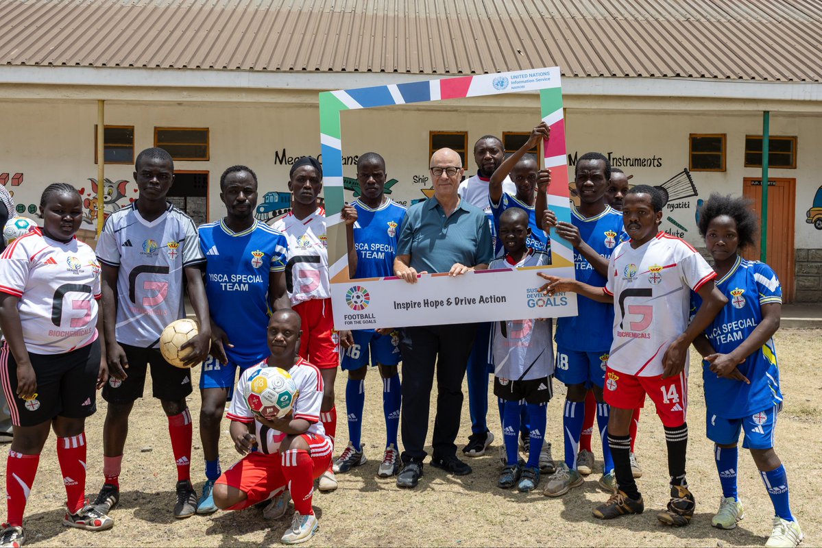 visitunon's tweet photo. At @MountKenyaUni Parklands, he delivered the keynote address at a public lecture affirming that youths are partners in creating change. 

At Simama Amani Mtaani Tournament in Kariobangi, he joined youths in football as a powerful platform for peace, inclusion &amp; community action. https://t.co/eQn8uUYl74