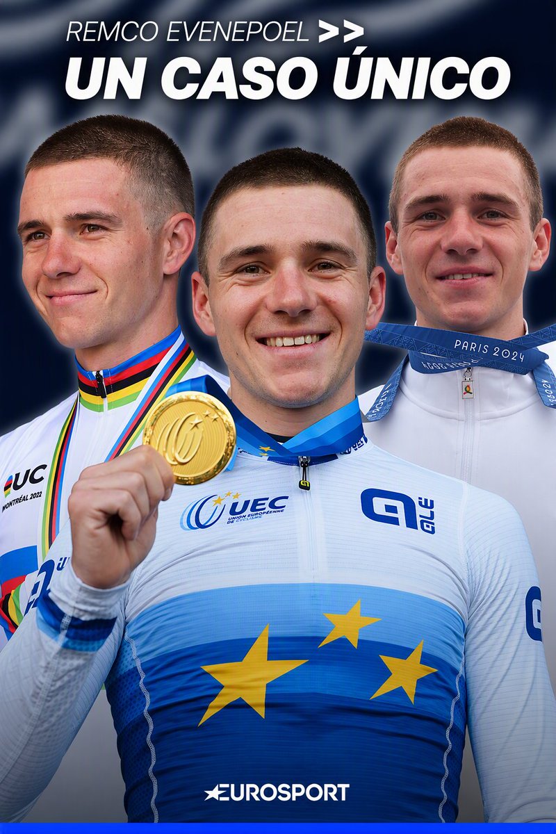 Eurosport_ES's tweet photo. 👑 El señor de los maillots: un caso único en el ciclismo

‼️ Campeón en absolutamente todos los campeonatos nacionales, europeos, mundiales y olímpicos tanto en ruta como en contrarreloj, un logro que es histórico y único en el ciclismo https://t.co/3tUdgPqS1E