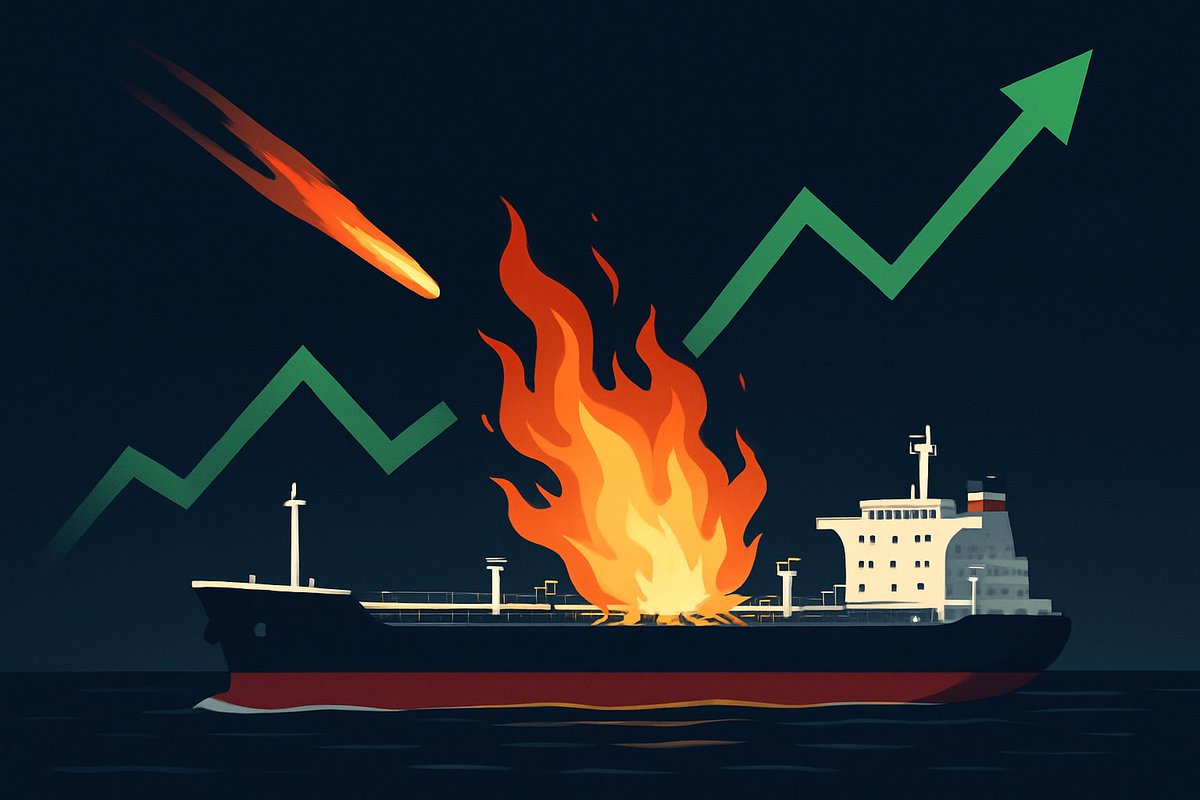 TapeSignal's tweet photo. 🟠 Tanker struck by unknown projectile in Strait of Hormuz, fire reported

Oil prices rise as the incident raises concerns about shipping safety in the Strait of Hormuz

Impact: bullish oil https://t.co/N8TojCGst0