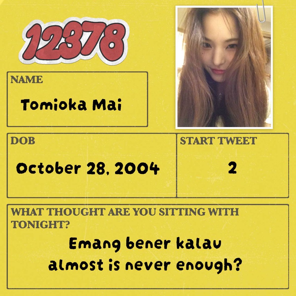 Cheers2Mai's tweet photo. こんにちは、冨岡舞です！はじめまして〜！会えてとってもうれしいです ^^ ♡ https://t.co/Ef5rSzLUTZ
