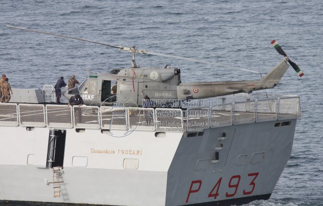 Shipguru's tweet photo. #marinamilitareitaliana #AB212ASW #helicopter with reg as MM80950 coded 7-19 with #ISAF titles whilst #embarked aboard ITS COMANDANTE FOSCARI P 493 at #grandharbourmalta  - 18.06.2010 - https://t.co/uAH1qB1RZf - NO PHOTOS can be used or manipulated without our permission https://t.co/IgsESBykWA