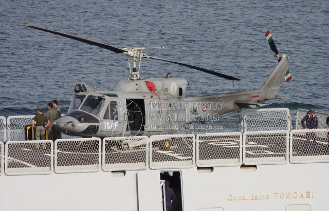 Shipguru's tweet photo. #marinamilitareitaliana #AB212ASW #helicopter with reg as MM80950 coded 7-19 with #ISAF titles whilst #embarked aboard ITS COMANDANTE FOSCARI P 493 at #grandharbourmalta  - 18.06.2010 - https://t.co/uAH1qB1RZf - NO PHOTOS can be used or manipulated without our permission https://t.co/IgsESBykWA