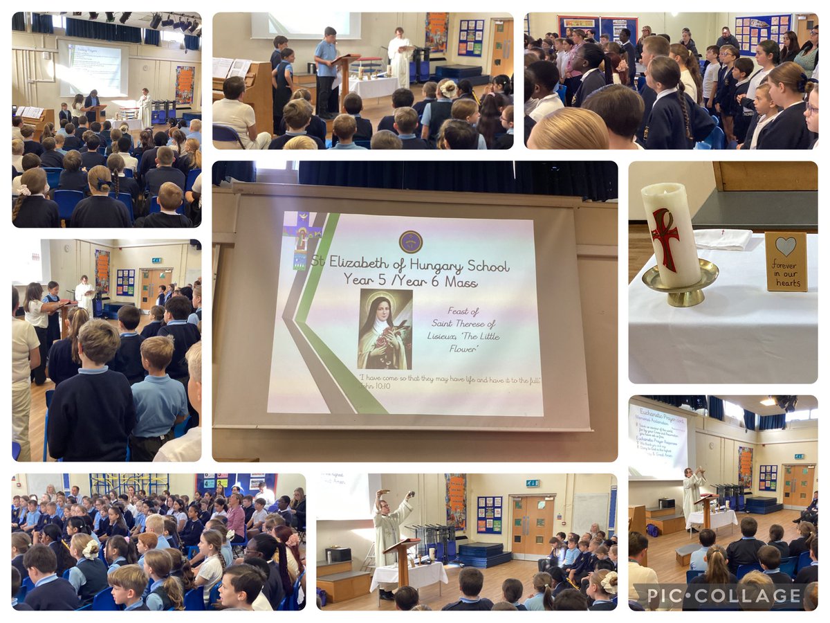 stelizcp5's tweet photo. We welcomed Fr Dominic and parents and families of Year 5 pupils to celebrate Mass, on the feast of St Therese of Lisieux. It was a beautiful prayerful celebration, with thanks to all involved 🙏👏
@stelizcps #LiveSimply @PatriciaPeel1 https://t.co/Wwr9EuT6FI
