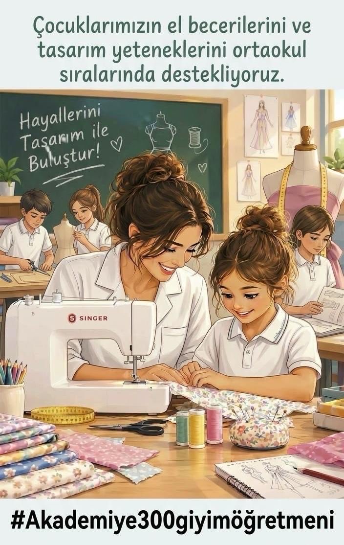 ElifEki61953228's tweet photo. Çocuklarımızın el becerilerini ve tasarım yeteneklerini ortaokul sıralarında destekliyoruz. #Akademiye300giyimöğretmeni https://t.co/z0SqYd8gUf