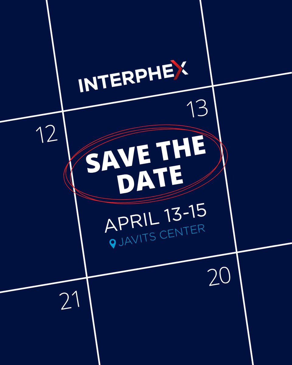 INTERPHEX's tweet photo. Mark your calendars! ✅

#INTERPHEX2027 is coming. https://t.co/kRUjvQFsrA