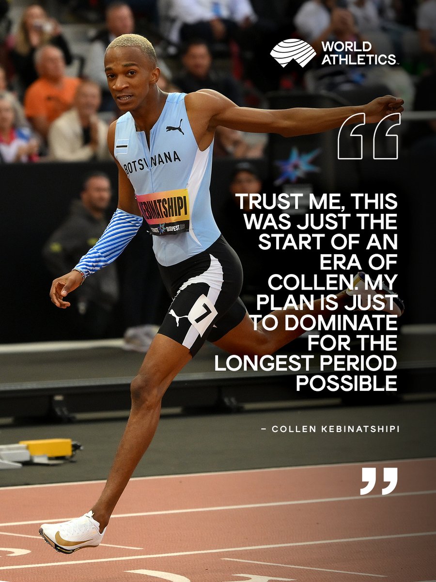 WorldAthletics's tweet photo. The era of Collen 🇧🇼

World champion. Ultimate champion. Unbeaten over 400m this season. And still only 22.

From chasing the 400m world record to a potential future in the 200m and even the 800m, Collen Kebinatshipi is only getting started.

Read the full story and discover what’s next for him  👉 https://t.co/RYDgMvcheo