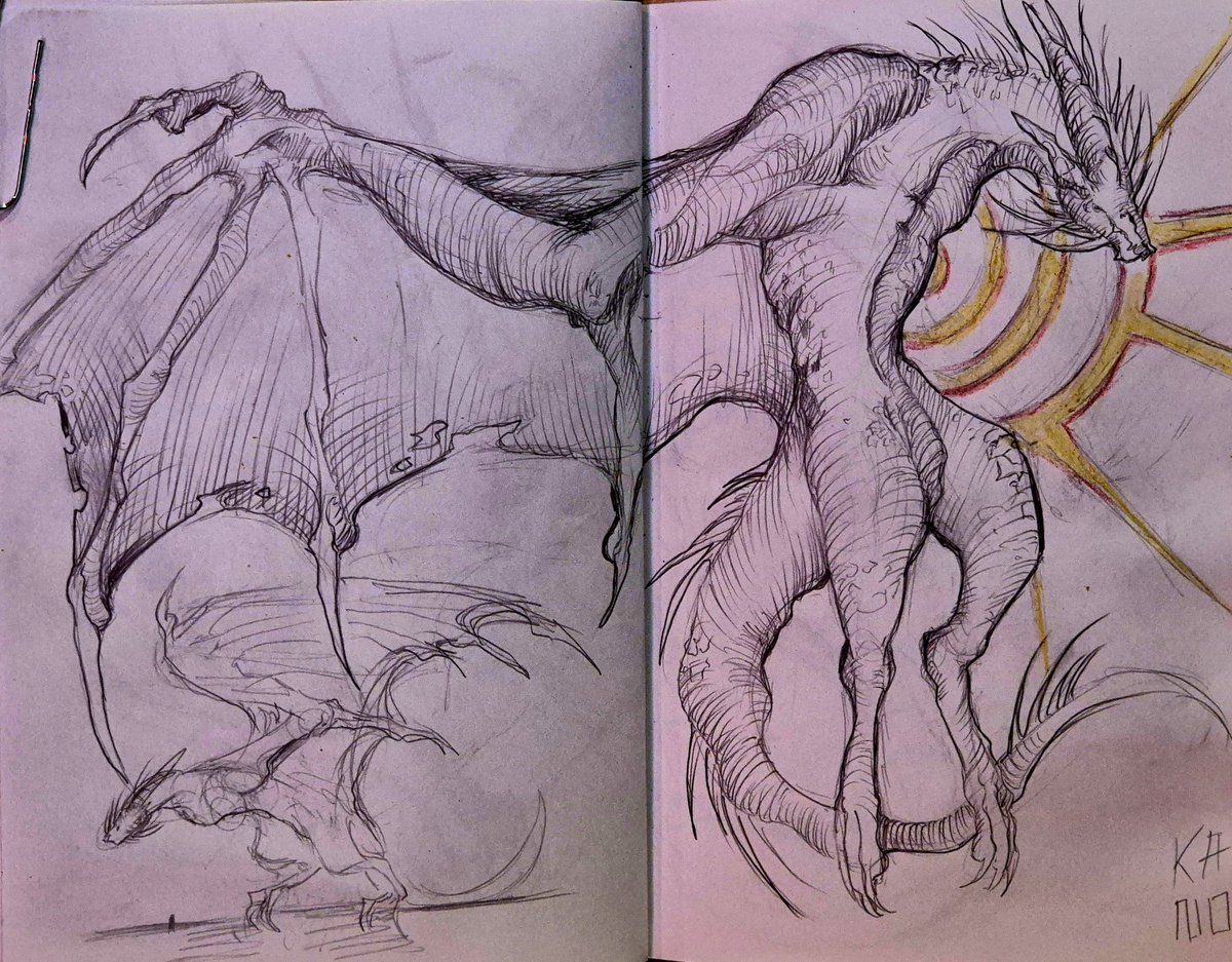kanoWwi's tweet photo. My sketch from work, to be honest, I don't really like it about the shading. 
#art #illustration #dragon #digitalart #fantasy https://t.co/qDEer33rJx