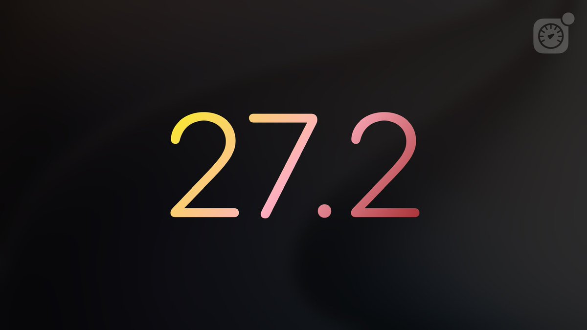 iSpeedtestOS's tweet photo. iOS 27.2 Developer Beta 3 has been released by Apple!
Build: 24B5099f
You can expect Public Beta 2 to be available within the next two days.
#iOS272DevBeta3 #iOS272Beta3 https://t.co/Ia2louqR0G