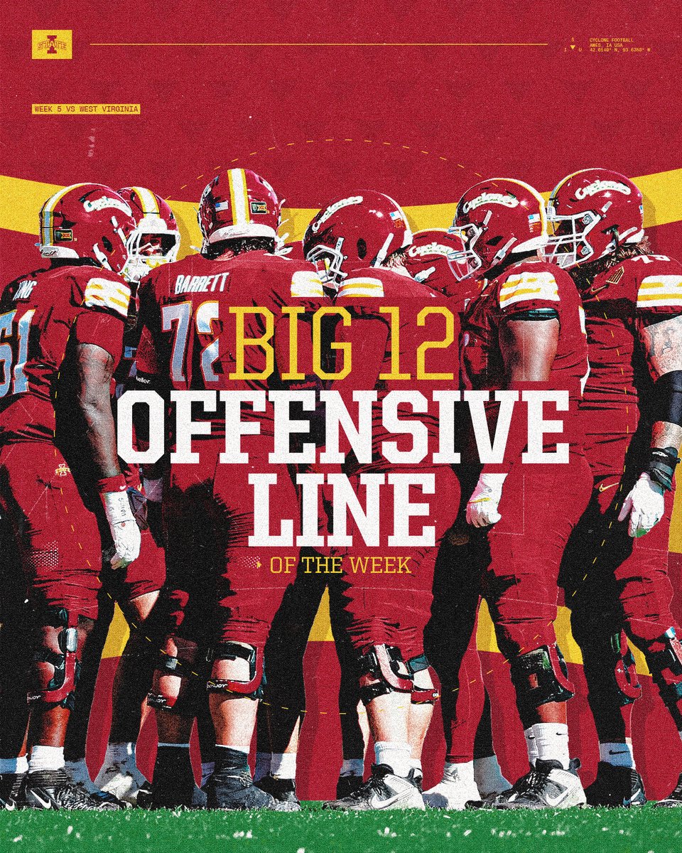 CycloneFB's tweet photo. shoutout to the big dogs up front putting in work ⛓️ https://t.co/Bpvyc1FzKf