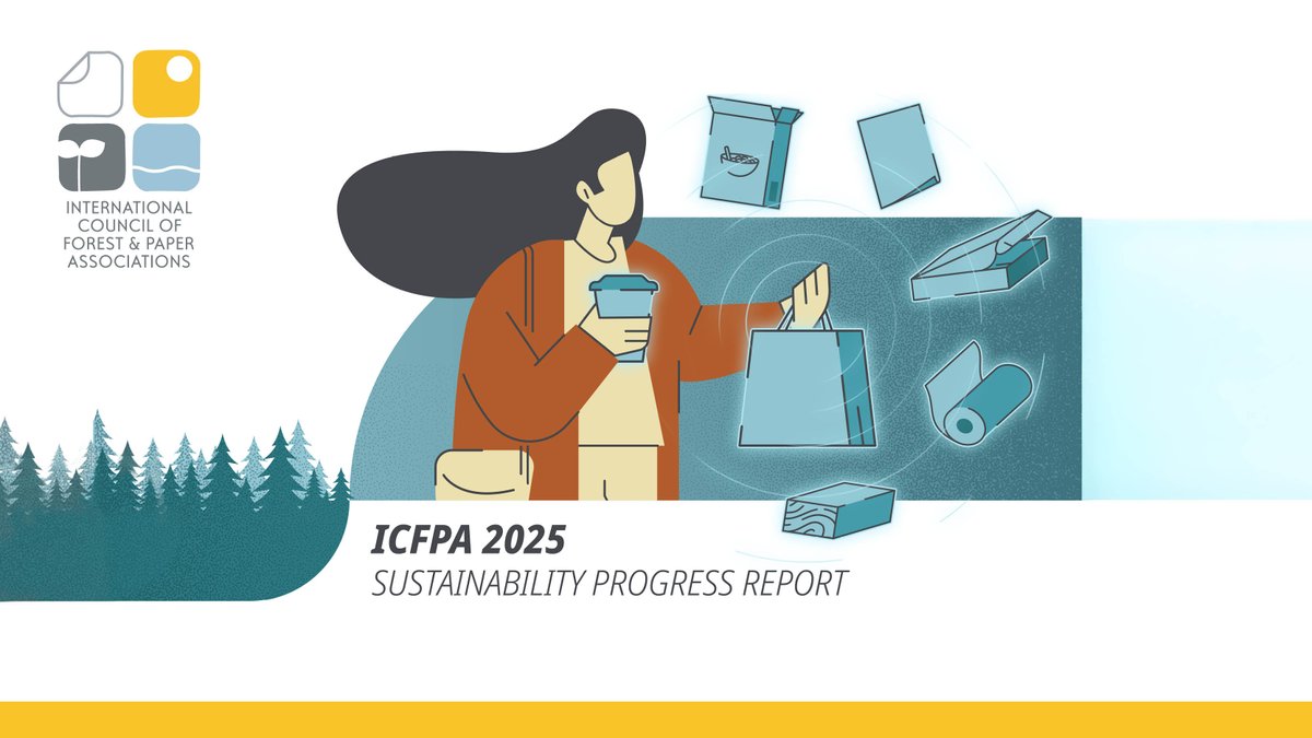 ForestandPaper's tweet photo. The 2025 ICFPA Sustainability Progress Report tracks global progress across forest management, recycling, emissions, energy, water and workforce safety. 

See where the global industry stands: https://t.co/wQIzWUFhGW https://t.co/CTHNaRq9hI
