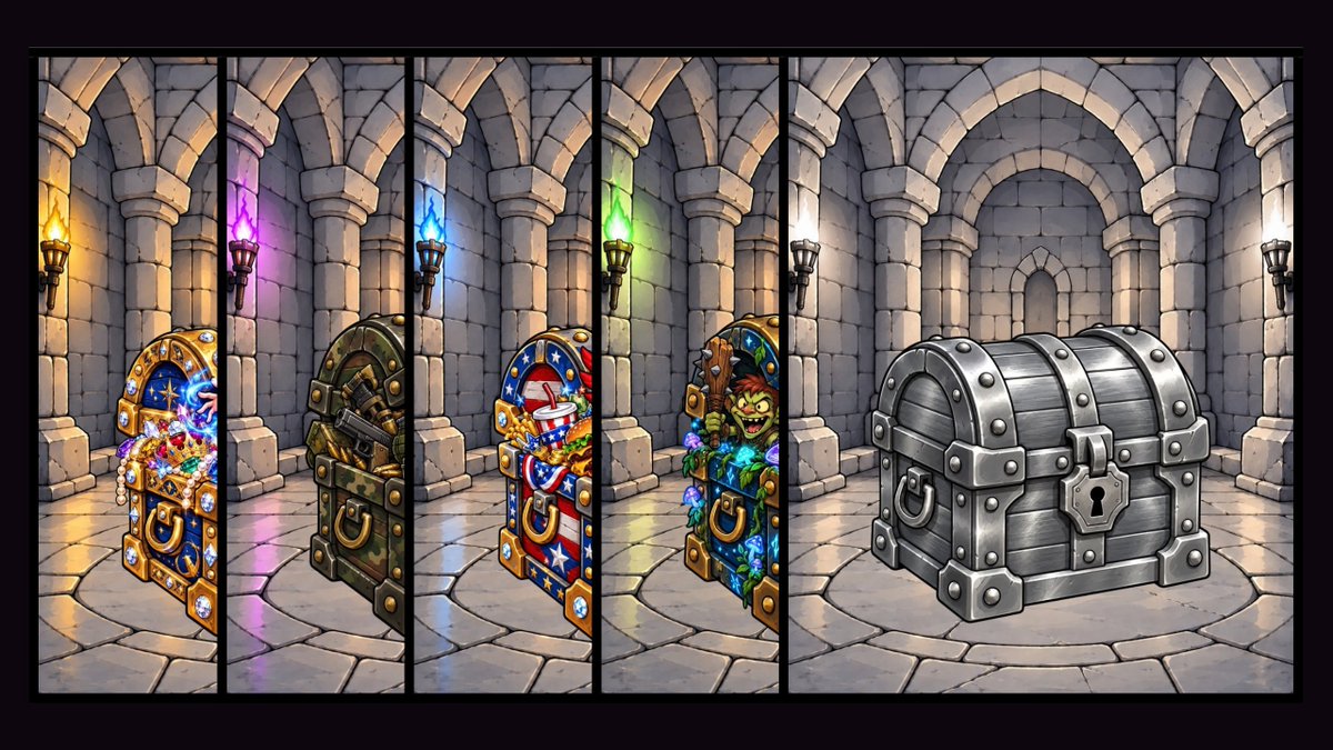 DungeonChests's tweet photo. 🏰 THE SECOND PACK IS COMING... 👀

A new group of DUNGEON CHESTS is ready to be revealed. 🔐⚔️

New designs.
New treasures.
New stories.
The full reveal is coming soon... 🏰✨
Stay tuned.

#DungeonChests #NFT #Solana #Web3 #DigitalArt https://t.co/g7jyd1eg9h