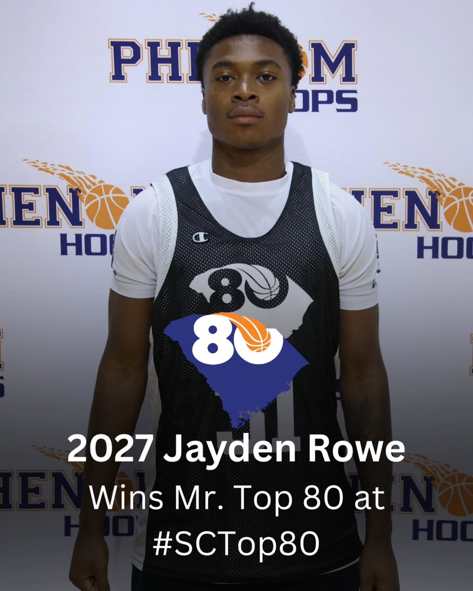 POBScout's tweet photo. 2027 Jayden Rowe made his presence known throughout the camp at the #SCTop80 with #PhenomHoops, ultimately winning Mr. Top 80 averaging 24ppg. I break down more of his game and what we saw.

@JaydenRowe04 @Phenom_Hoops https://t.co/R6E5zfbNiH