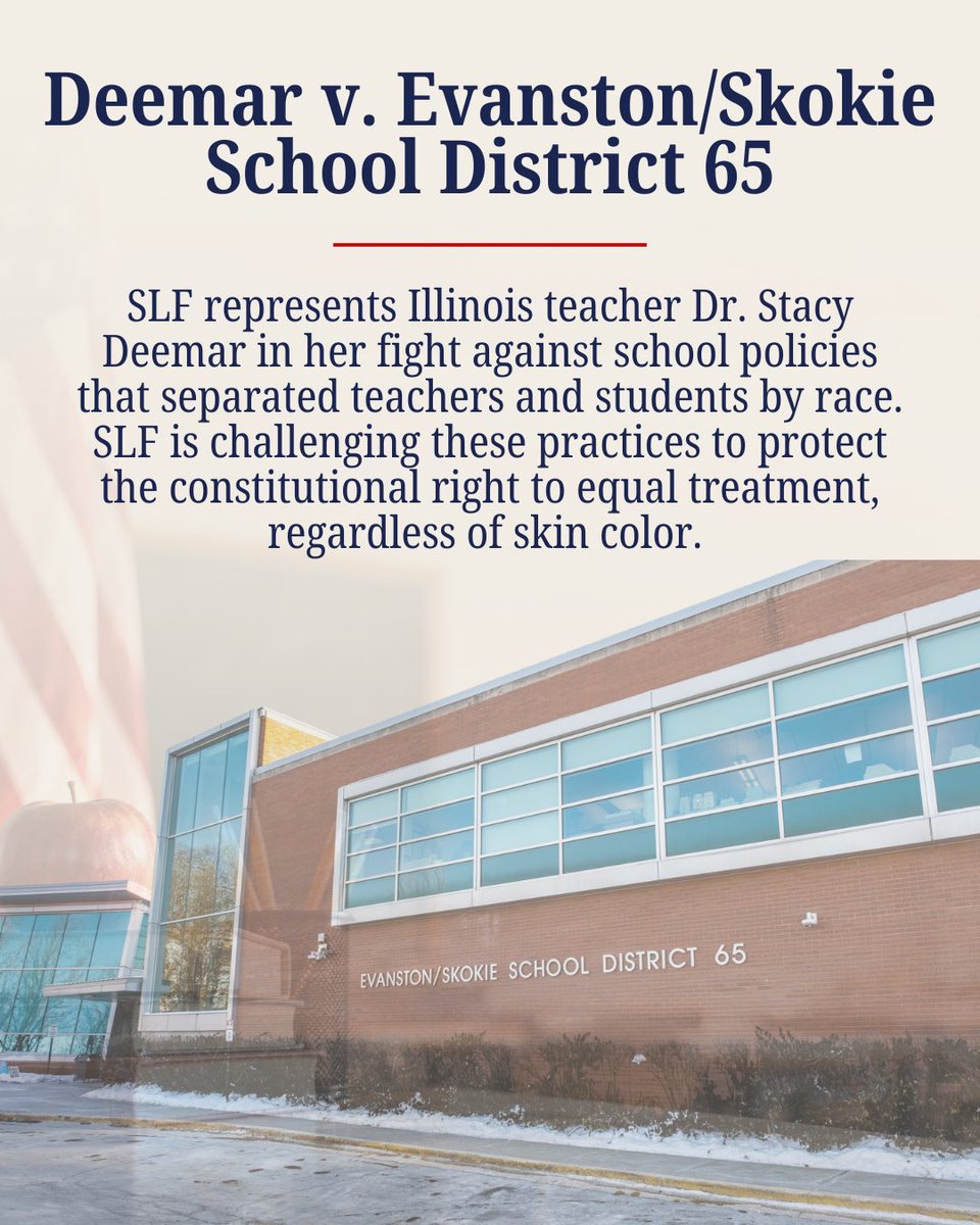 slf_liberty's tweet photo. SLF wants teachers to know their constitutional rights don’t end when they walk into a school building.

That’s why we’ve fought to defend educators’ First Amendment and Equal Protection rights in cases like Henderson v. Springfield Public Schools and Deemar v. Evanston/Skokie School District 65.

This World Teachers’ Day, we’re proud to stand with teachers and defend their constitutional rights.