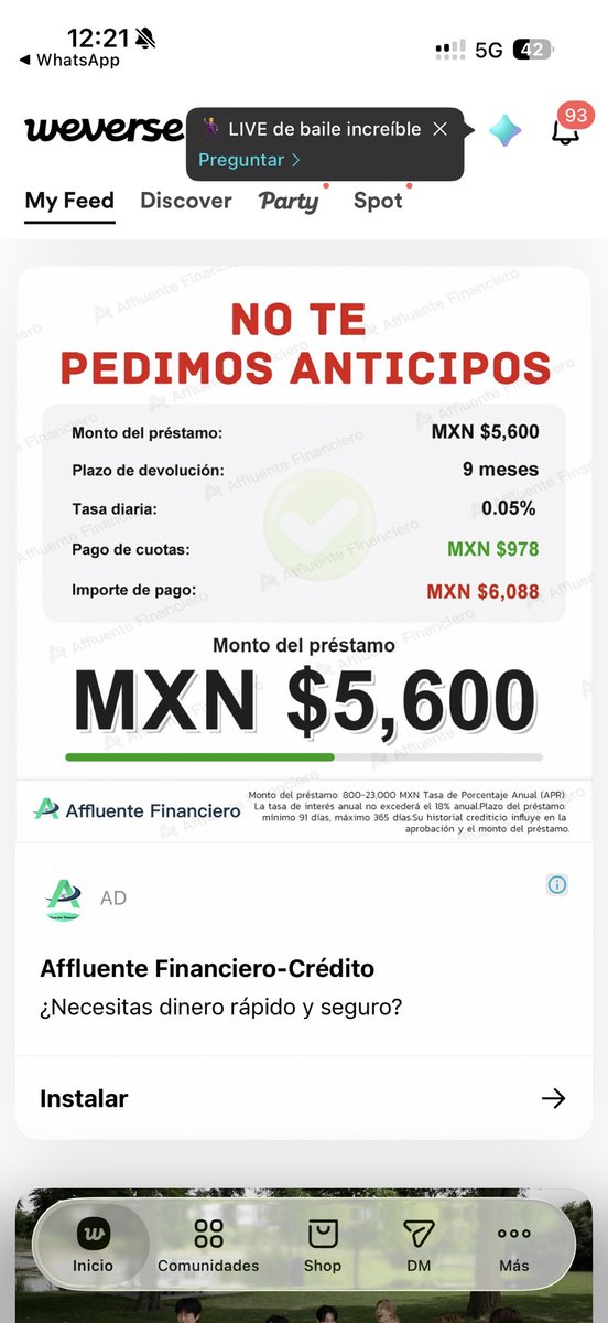 lunar__valleys's tweet photo. Como que ya hay anuncios en weverse? 😡 https://t.co/tUm66QT5Sv