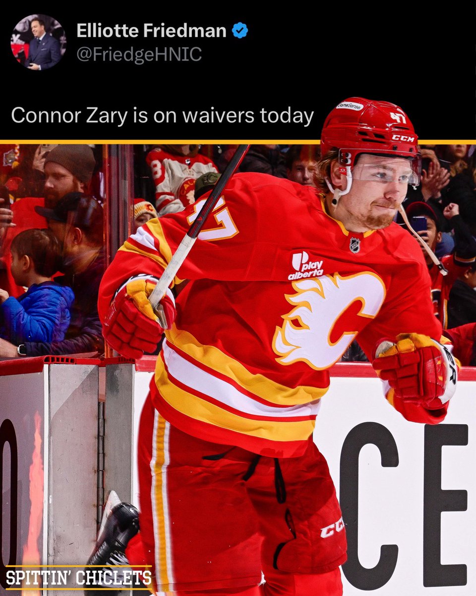 spittinchiclets's tweet photo. Flames have placed their 2020 1st round pick Connor Zary on waivers today. https://t.co/8HhD6GhcuJ