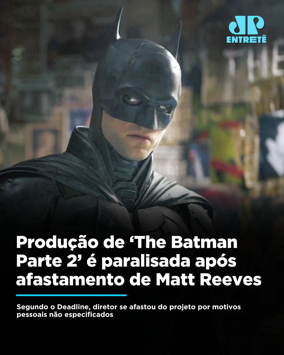 JovemPanEntrete's tweet photo. A produção do filme 'The Batman Parte 2', da Warner Bros. e DC Studios, foi interrompida devido ao afastamento do diretor Matt Reeves por motivos pessoais. Segundo um comunicado enviado ao Deadline, Matt tem o "apoio total da DC Studios", que espera seu retorno para continuar a produção.

Antes da paralisação, o filme estava em fase de gravações em Londres. Ainda não há informações se a alteração no cronograma irá afetar a data de lançamento, que está prevista para 18 de fevereiro de 2028.

#Cinema