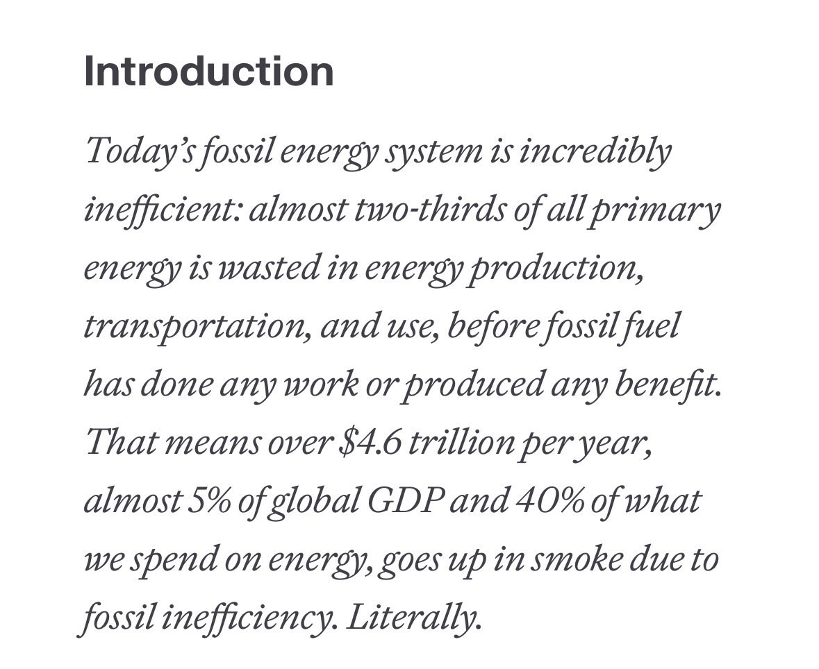cathmckenna's tweet photo. Fossil energy system: super inefficient, appallingly polluting, very expensive, old technology. The opposite of solar, wind, battery storage. https://t.co/35NzReEzwy