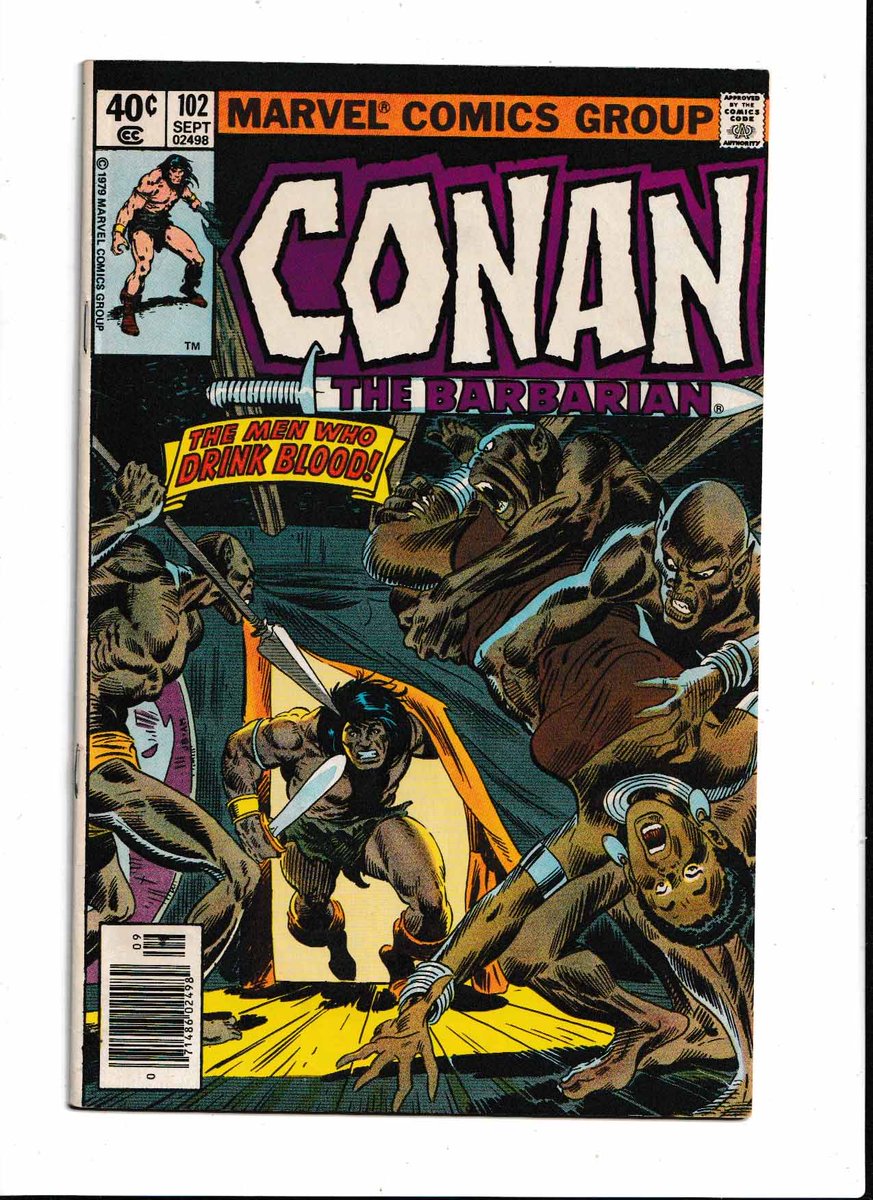 MakeMyComicRare's tweet photo. #ConantheBarbarian #102 (1979) #JohnBuscema Artist, #RoyThomas Writer, 1st Appearance of "Drelliks", Kungado & Basotu "The Men Who Drink Blood!" Conan`s reign as War-Chief of the Bamulas is proving fruitful, and the Cimmerian leads his warriors into another successful raid against the Kungado tribe. The comic book is in 7.0 Fine/Very Fine condition. ย Please refer to pictures for more detailed information on the condition of the comic book.ย All comics are shipped in a bag, back board, with a tracking number, and in a heavy duty Gemini Comic Flash Mailers. Key Comics Gemini Comic Flash Mailers help prevent damage to your comic books. https://t.co/AbJNO5r0HR @rarecomicbooks Website Link In Bio Page If Applicable. SAVE ON SHIPPING COST - NOW AVAILABLE FOR LOCAL PICK UP IN DELTONA, FLORIDAย #MCU #MarvelComics #MarvelUniverse #KeyComic #ComicBooks #FirstAppearances #1stAppearance #KeyComics #Action #Adventure #Superheroes