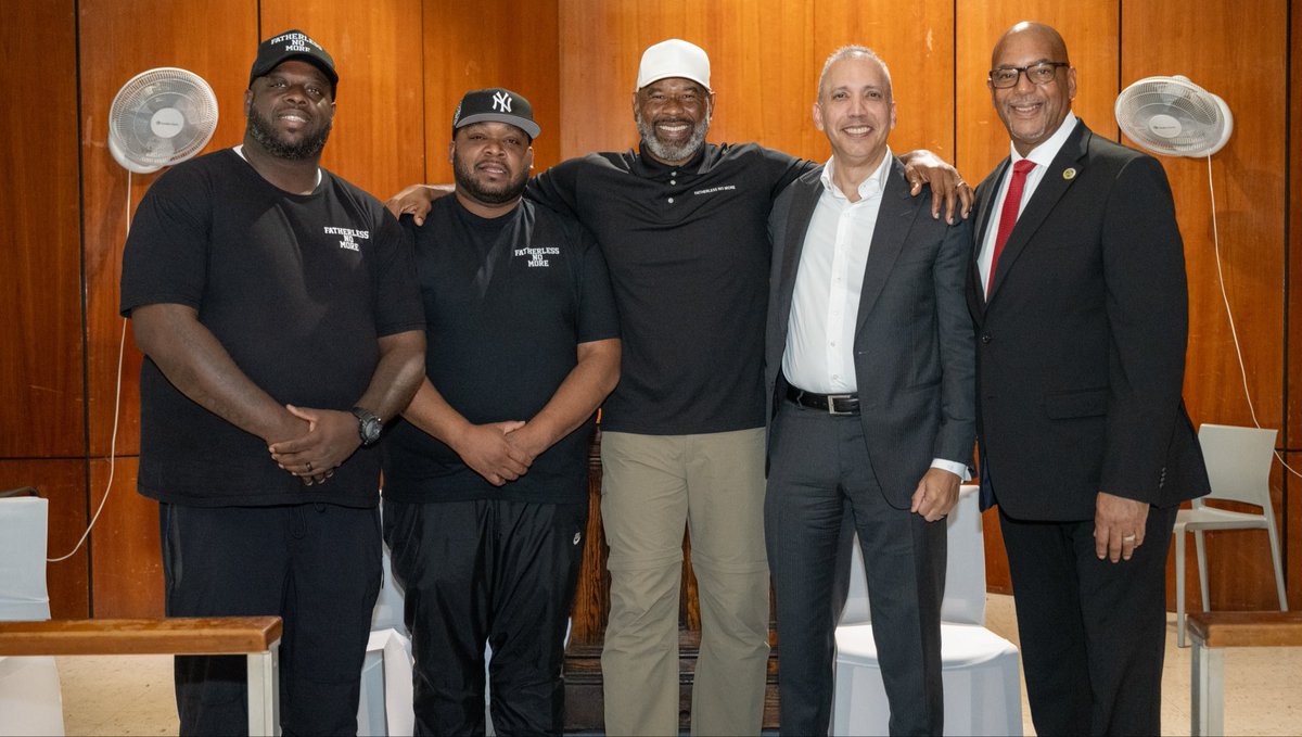 CorrectionNYC's tweet photo. People in #NYCDOC’s care, agency staff and special guests participated in a special viewing of the film “Fatherless No More” on Sept. 30 at the Robert N. Davoren Center (RNDC) on #RikersIsland. 

Released on video-on-demand platforms last month, the documentary chronicles @NFL #SuperBowl XXVI champion Pastor @TimJohnsonOWOC’s journey to volunteer at Rikers Island and details stories of redemption for young men in the Fatherless No More Initiative at RNDC. 

The film also sheds light on the unsung heroism of our Correction Officers through the service of Officers White and Cummings, two veterans in the Department who work alongside Johnson to mentor young men at RNDC. 

Led by Commissioner Stanley Richards and Johnson, last Wednesday’s viewing also featured a question-and-answer session with panelists involved with the film to help inspire the young men in the audience to continue to work towards a brighter future.

Two former NYC DOC leaders who helped to launch the initiative, Commissioner Louis Molina and First Deputy Commissioner Francis Torres, also joined @DOCCommish on the panel to continue to support the agency’s ongoing efforts to help individuals in our care. 

View more photos today at https://t.co/jhlcCyYmBV. 

Learn more about the film by visiting https://t.co/hHts81dyrW. #NYCDOCPrograms