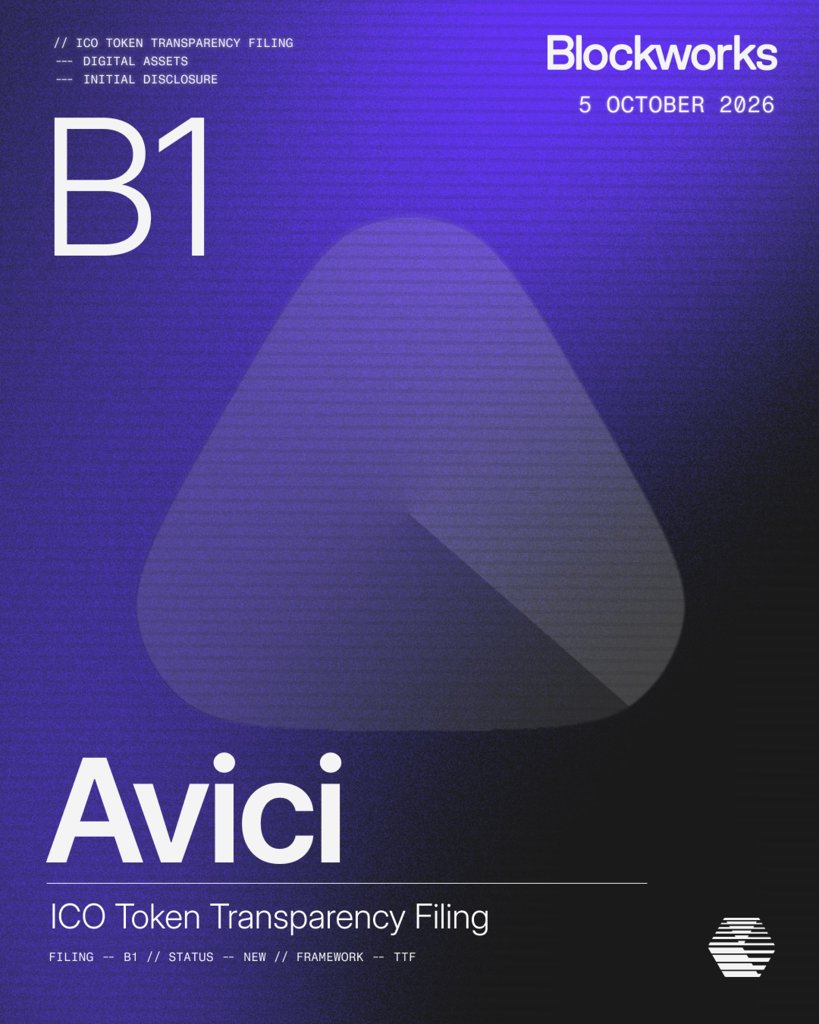 Blockworks's tweet photo. Avici is building an internet bank on Solana, combining stablecoin wallets, cards, and financial accounts.

Avici just published a fully complete B1 Token Transparency Filing with zero gaps.

$AVICI live since October 2025. https://t.co/ksLJgWWPsN