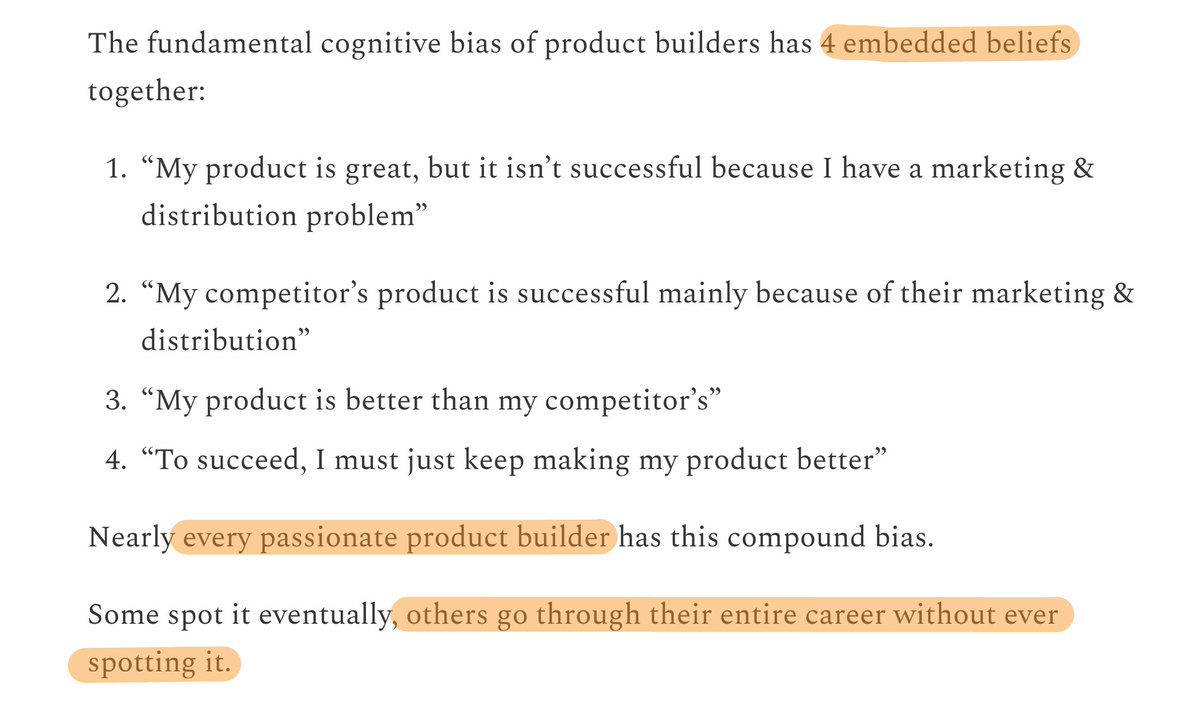 shreyas's tweet photo. Periodic reminder: the more you love building products, the greater the odds that you have this bias. https://t.co/22VQdhtaS6