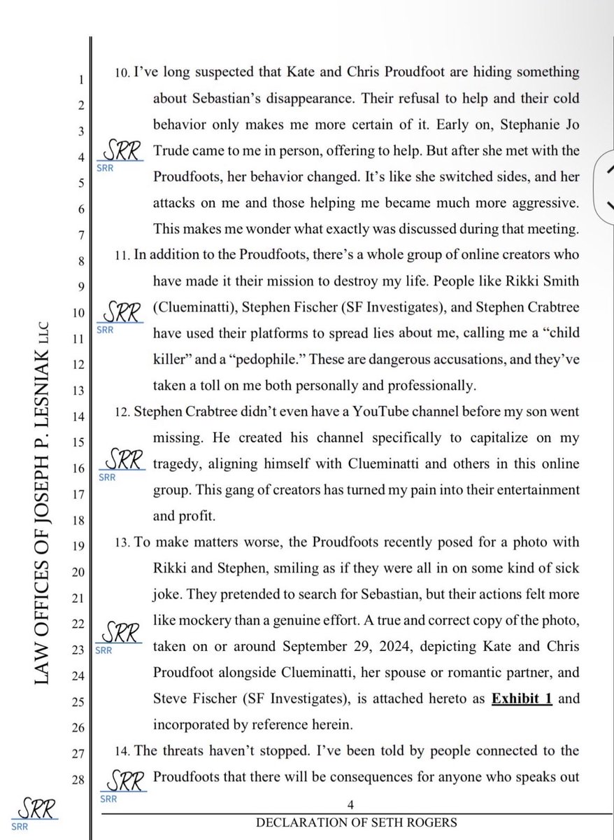 BJFuckery's tweet photo. Here is page 1-4 of Seth Rogers Declaration for the #Rico. This is just one of Many. #StatTuned more docs coming out.
You can get all Granny’s Watching account on her YouTube channel, the account is under Grannyswatching13 on her platform page 5 is under another post due to postings room