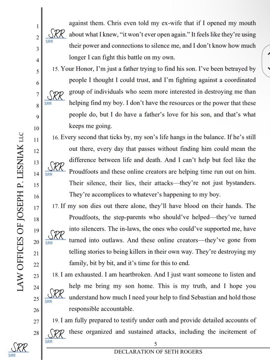 BJFuckery's tweet photo. Here is page 1-4 of Seth Rogers Declaration for the #Rico. This is just one of Many. #StatTuned more docs coming out.
You can get all Granny’s Watching account on her YouTube channel, the account is under Grannyswatching13 on her platform page 5 is under another post due to postings room
