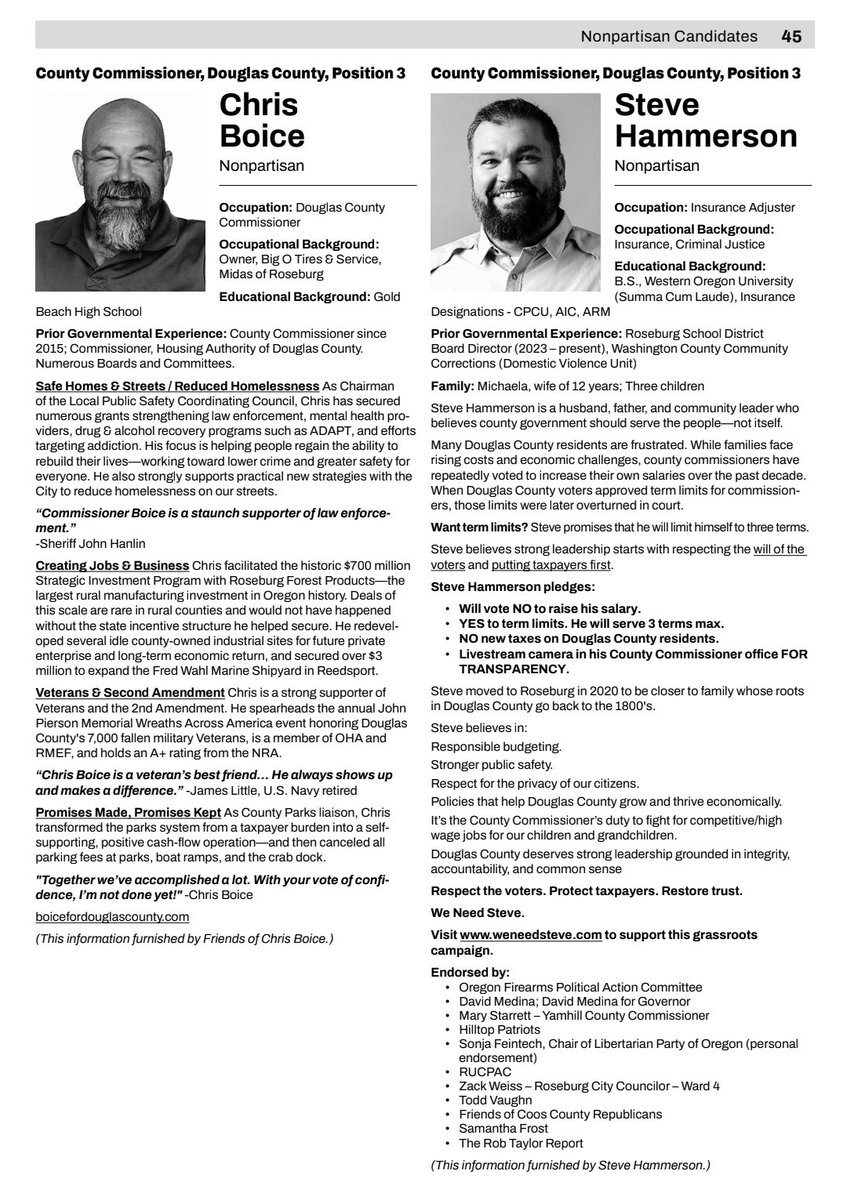 Michaela_1776's tweet photo. The voter pamphlets are available at the SOS website.  Here's the most important race in Douglas County. 

Link in the comments. https://t.co/Netpgktn0Y