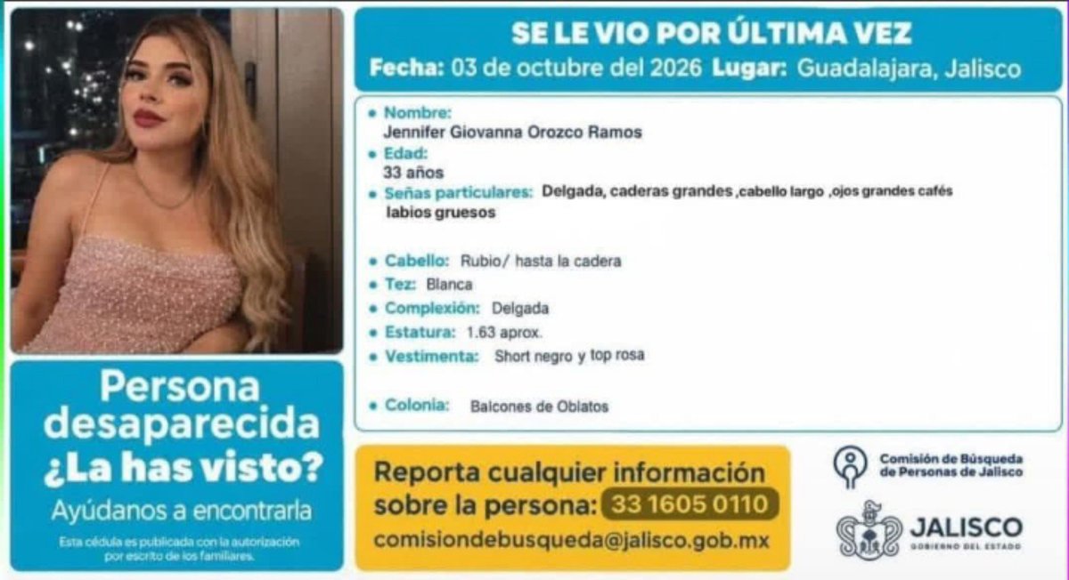 RogerScrovscky's tweet photo. Buenos días ¿podrían apoyar con la difusión por favor?! 🙏🏻

Jennifer Giovanna Orozco Ramos ¡Te estamos buscando! 🙏🏻✨ https://t.co/NIIiYkXrdj