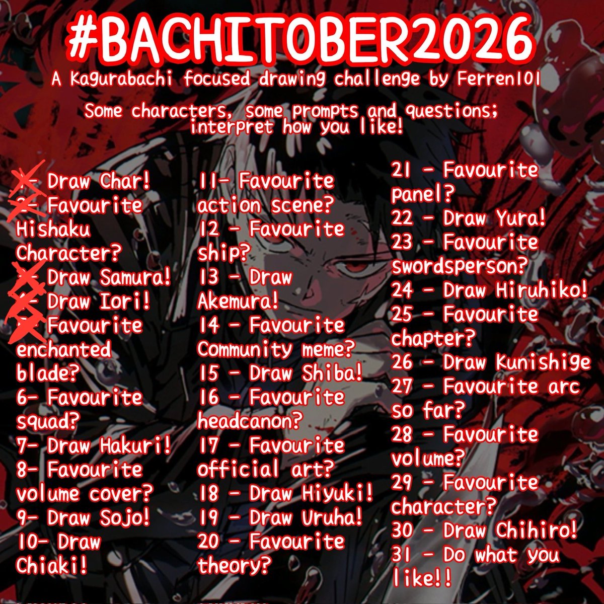 dragoroot47's tweet photo. Day 5 #BACHITOBER2026 - Yeah it’s big tsumi for me (pls make me Magatsumi wielder I can be trusted with enchanted blades) https://t.co/MJAIeTFQEr