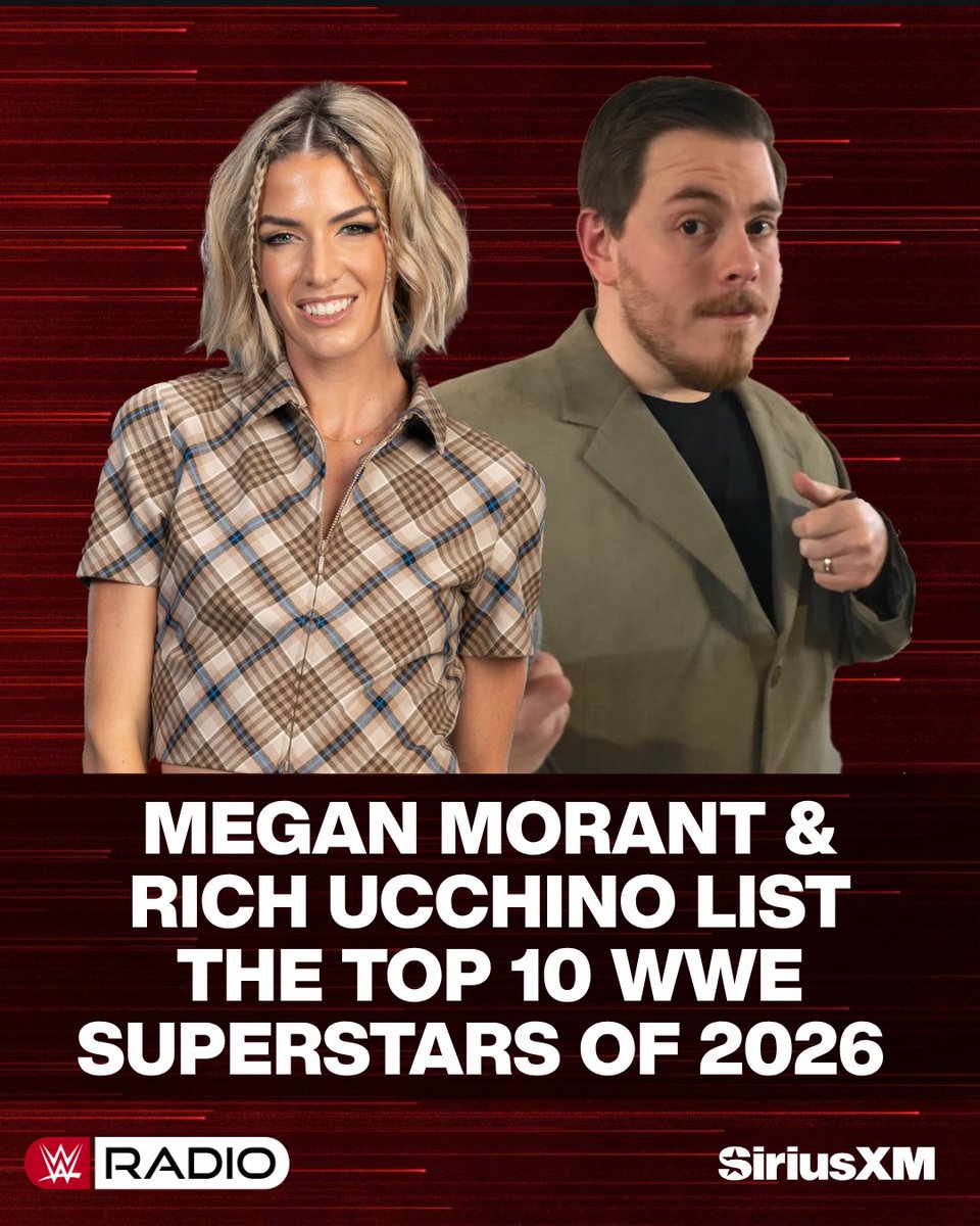 siriusxmwwe's tweet photo. After the PWI 500 released, Megan Morant &amp; Rick Ucchino rank their top 10 WWE Superstars from over the past year!

List parameters, WWE Superstar performances from October 2025-October 2026

#wwe #wrestling #prowrestling #top10 https://t.co/cmp6G8PeeT
