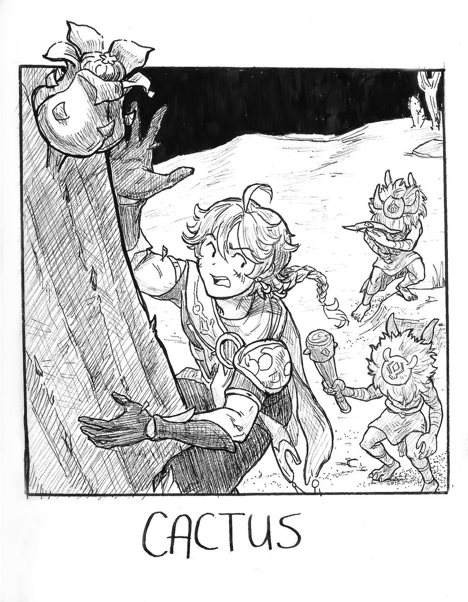 ArtHitorik's tweet photo. Who else is farming these things for Faruzan?...

#Inktober2026 #inktobercactus #GenshinImpact #Aether https://t.co/sDQVg2HlG9