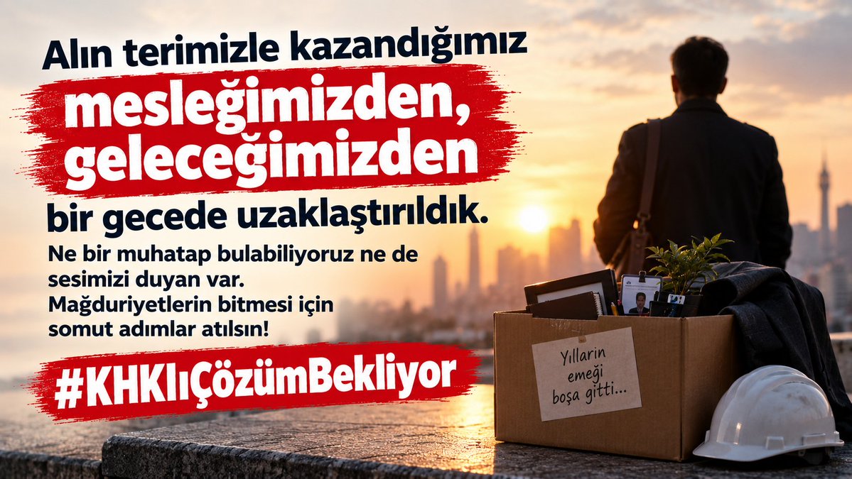 mosquitoo36's tweet photo. Alın terimizle kazandığımız mesleğimizden, geleceğimizden bir gecede uzaklaştırıldık. Ne bir muhatap bulabiliyoruz ne de sesimizi duyan var. Mağduriyetlerin bitmesi için somut adımlar atılsın!

#KHKlıÇözümBekliyor https://t.co/ZLvqOfDy90